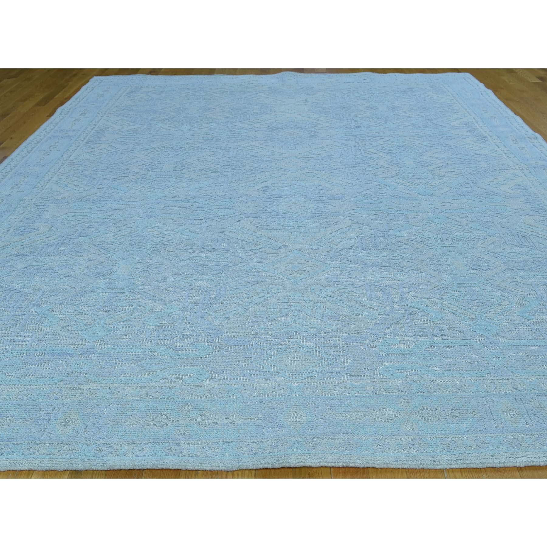 9'x12' Seafoam Green Oushak Design Textured Wool HandKnotted Rug